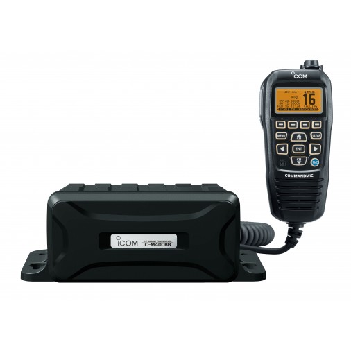 IC-M4000BB - Boîte noire VHF fixe étanche multi-fonctions et sa station déportée.   
  Idéale pour les endroits confinés.  
  Disponible en blanc ou en noir. - IC-M4000BB
