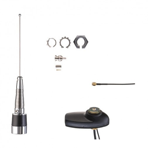 Antenne mobile BNC, GPS 403-527 MHz - Antenne UHF (403-527 MHz) pour mobile avec GPS - Antenne mobile GPS