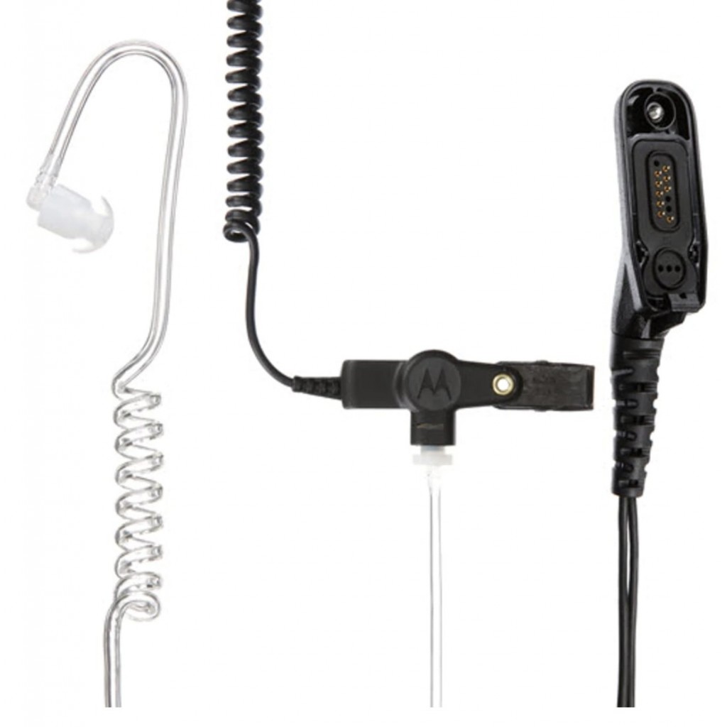 Micro oreillette discrète noire - Micro oreillette discrète noire 2 fils avec tube acoustique translucide pour series DP3000, DP4000 - Micro oreillette discrète